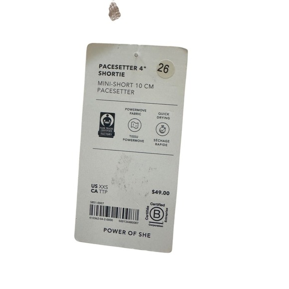 Athleta Pacesetter 4" Shortie XXS Pink PowerMove Mini Shorts NWT - Picture 3 of 4